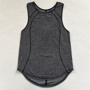 Lululemon Sculpt Tank Top Black Dotted Floral Size 4 Cutout Womens B30